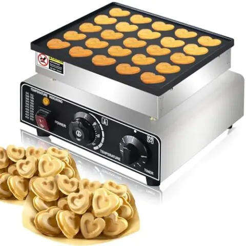 COMMERCIAL HEART MINI PANCAKE MAKER 25 PIECES