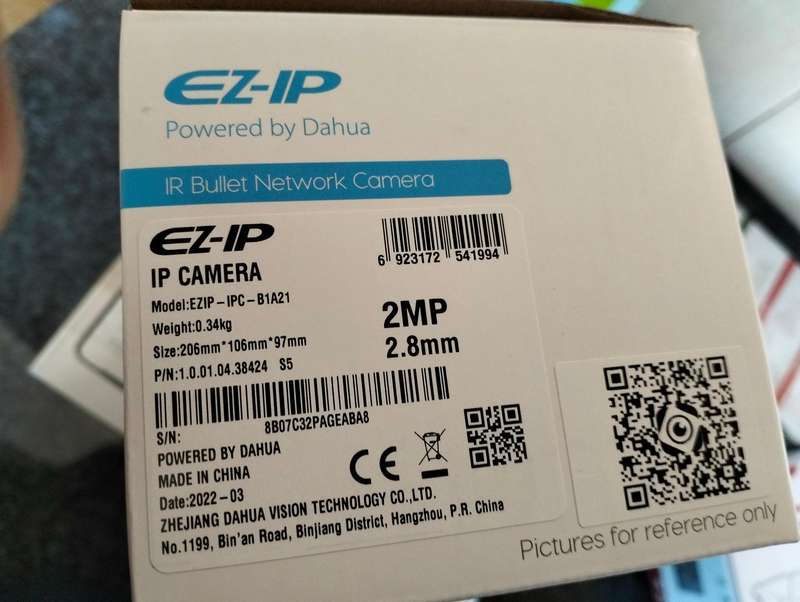 EZIP-IPC-B1A21-65-128 - EZ-IP 2MP IP BULLET CAMERA 2.8MM LENS
