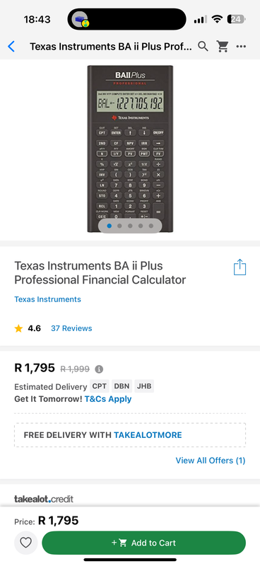 Texas Instruments BA II Plus Professional financial calculator
