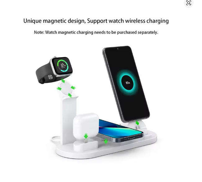7-in-1 Wireless Charging Dock  Fast Charger for iPhone, Apple Watch & AirPods