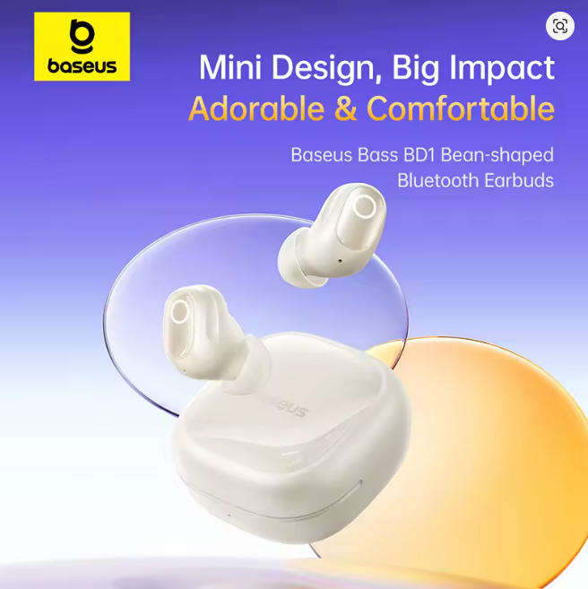 Baseus Bass BD1 Wireless Earphones  Deep Bass, Clear Sound & Long Battery Life