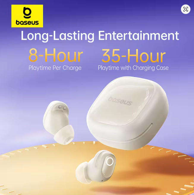 Baseus Bass BD1 Wireless Earphones  Deep Bass, Clear Sound & Long Battery Life