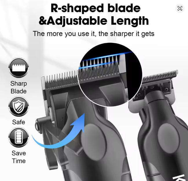 Kemei Professional Hair Clipper Kit for Men  Cordless Electric Beard Trimmer, Shaver & Grooming Set