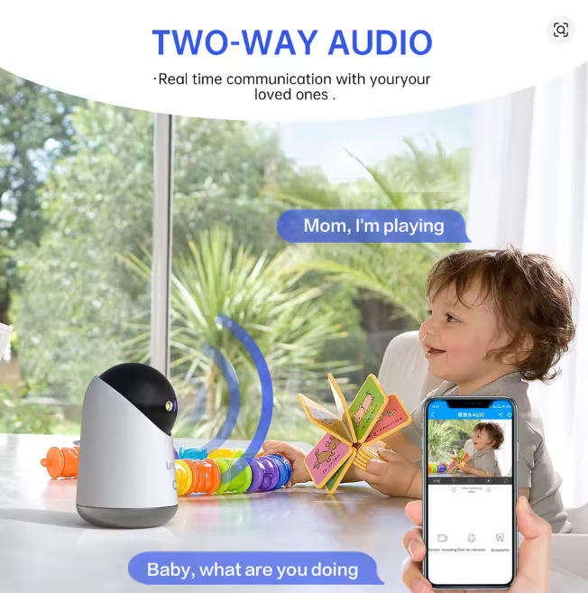 Lenovo 5MP WiFi Smart PTZ Camera  Color Night Vision, 355° Pan/Tilt, Auto Tracking, Two-Way Audio,
