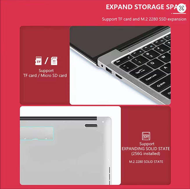 14.1" Windows 11 Pro Laptop  Intel Celeron N4000, 8GB RAM, Up to 1TB SSD | Dual Band WiFi, Bluetoot