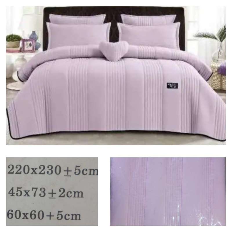 5pc Cotton Quilt Set Pink 220x230
