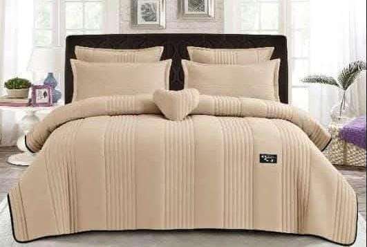 5pc Cotton Quilt Set brown 220x230
