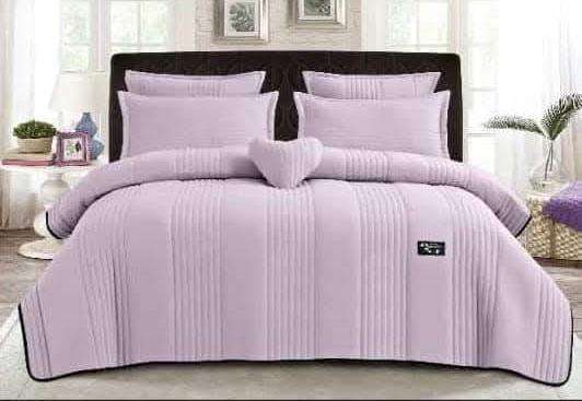 5pc Cotton Quilt Set Pink 220x230