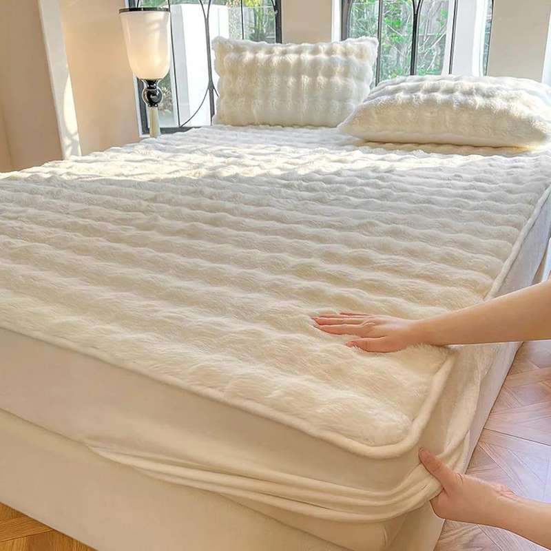 3pc Fitted Sheet Set. Queen. Cream White