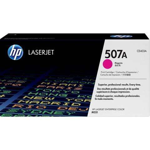 Genuine HP CNHPCE403A 507A Magenta Toner Cartridge (6,000 pages) for HP Laserjet 500 color M551, Las