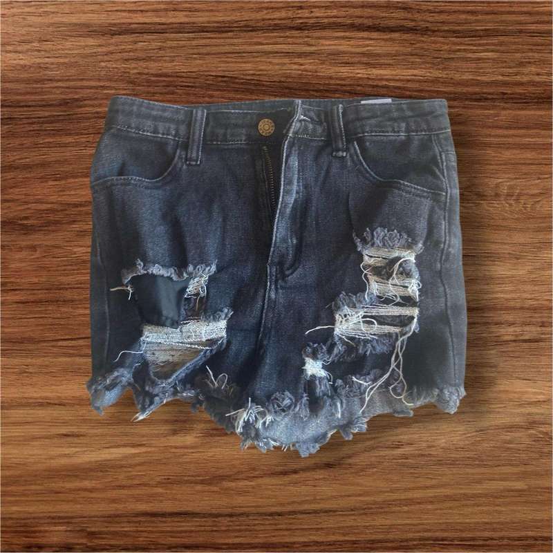 Black demin shorts