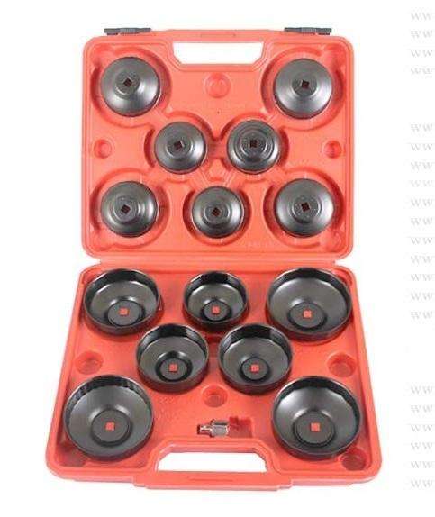 14-Piece Cup-Type Oil Filter Wrench Set  Universal Vehicle Tool Kit