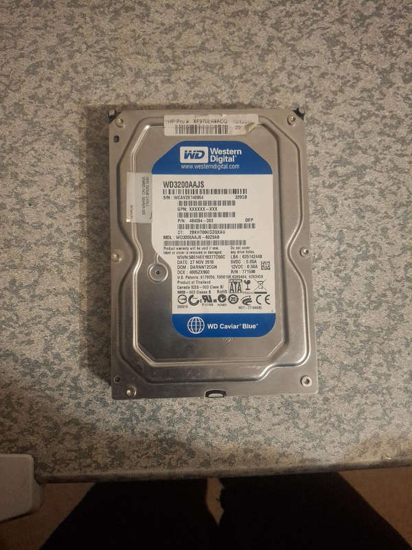 320GB Western Digital 3.5" SATA Hard disk drive