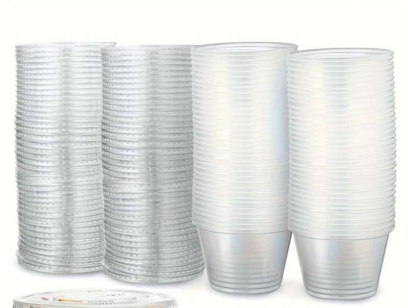 50 Pack Plastic Bowls With Lids 1000ml
