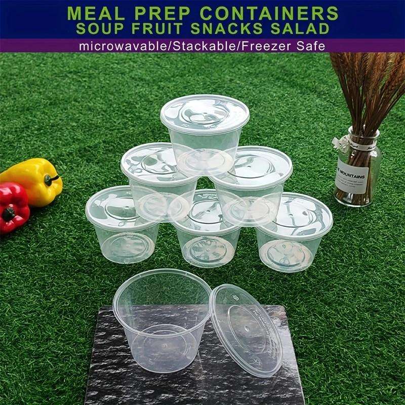20 Pack Plastic Bowls & Lids 1000ml - Microwave Safe / Freezer Safe / Dishwasher Safe