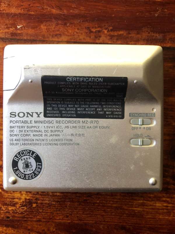 Sony Walkman MZ-R70 Minidisc Player/Recorder  Vintage Retro, Fully Working & Mint Condition
