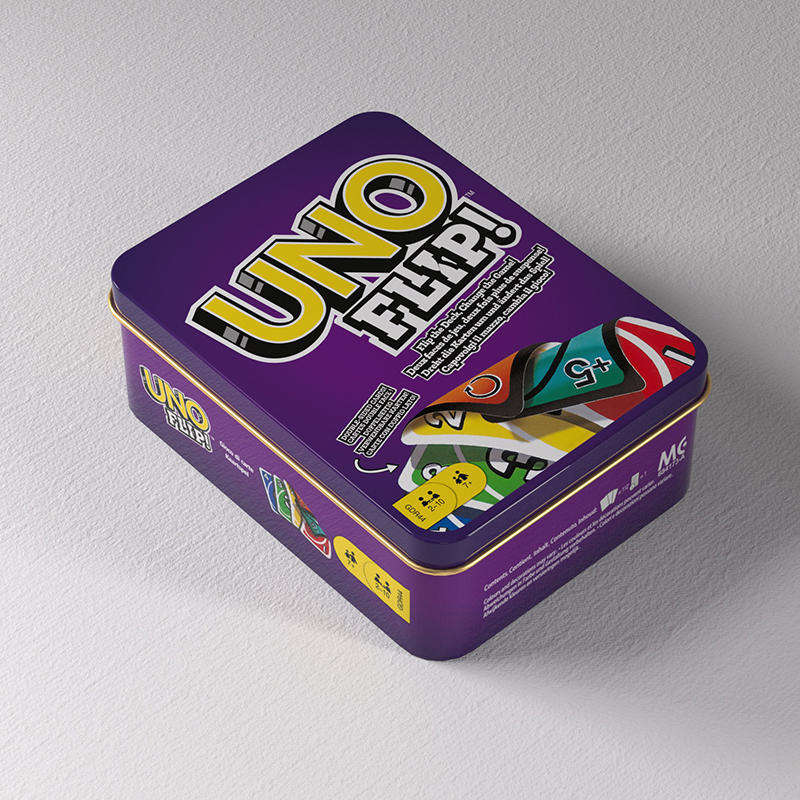 Collectible Tin Box Uno Flip - Purple