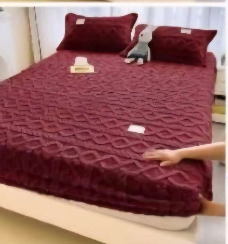 JUNIOR TRANDING / NEW 3 PICS GEOMETRIC MATTRESS PROTECTOR SETS