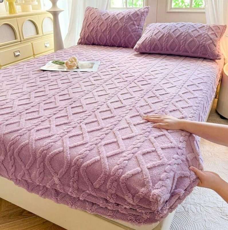 JUNIOR TRANDING / NEW 3 PICS GEOMETRIC MATTRESS PROTECTOR SETS