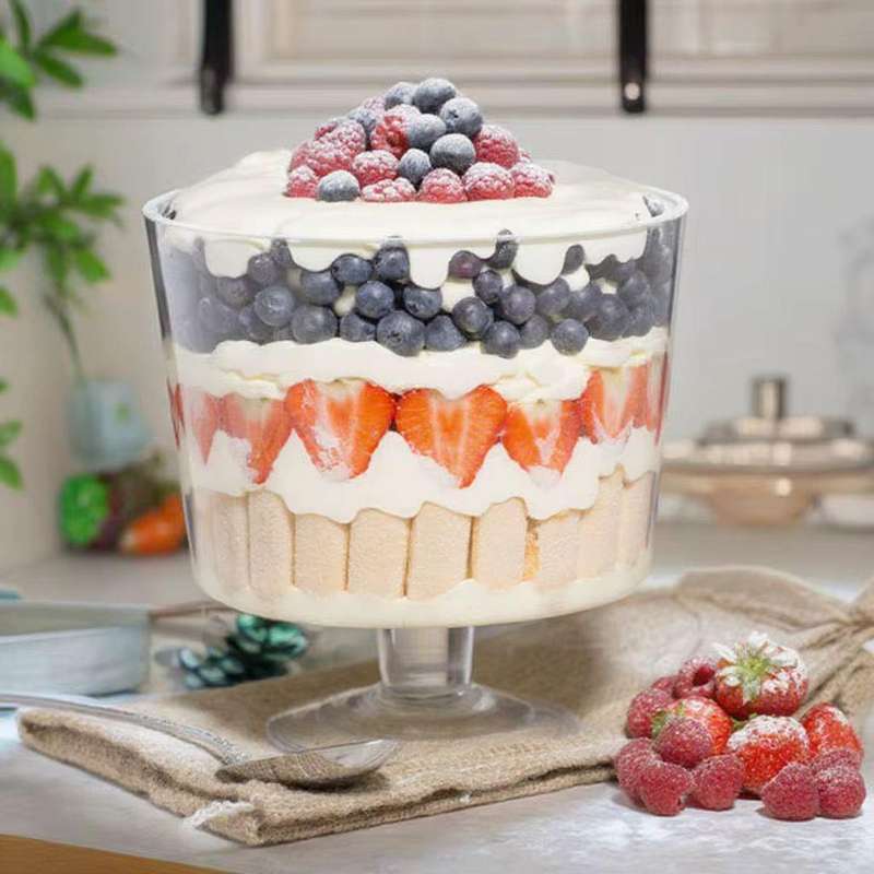 JUNIOR TRANDING /NEW GLASS TRIFLE BOWL