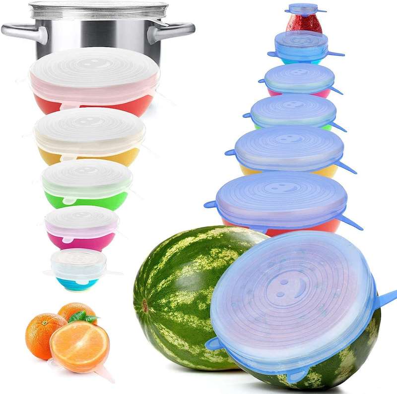 JUNIOR TRANDING / NEW  6 PIC SILICONE STRETCH LIDS