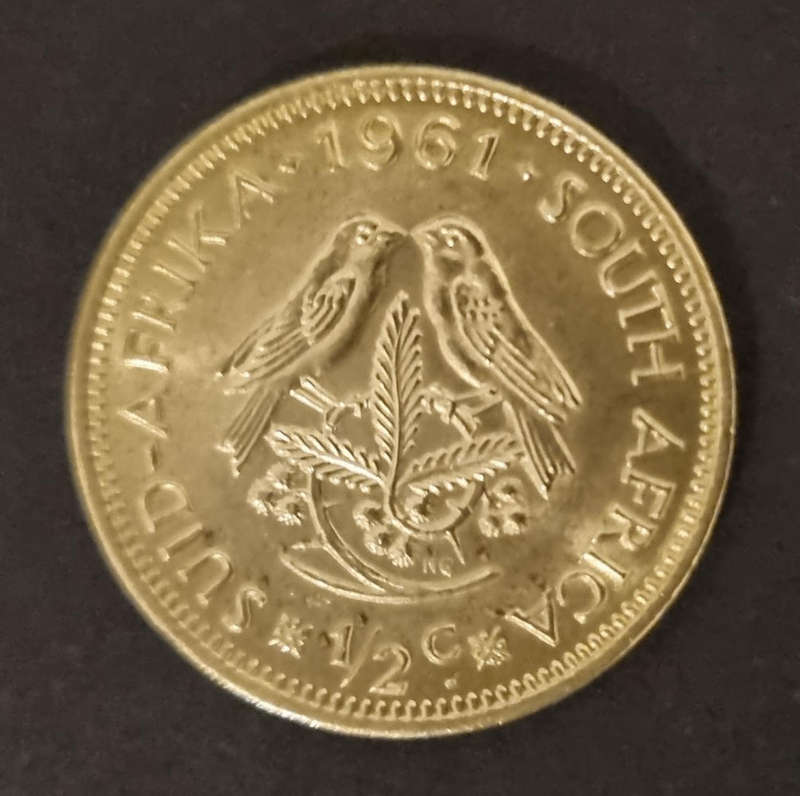 Shiny Gold Colored 1961 ½ Cent Coin
