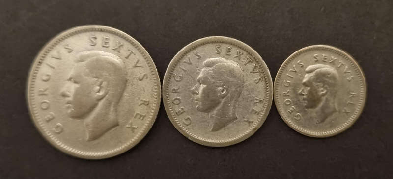 1952 SA George VI Silver Coins  Complete Set  Rare Tercentenary