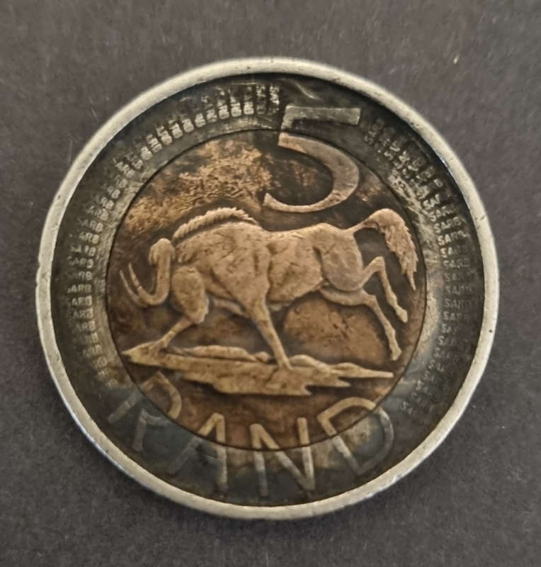 2004 South Africa 5 Rand Coin  Unique & Beautifully Tarnished