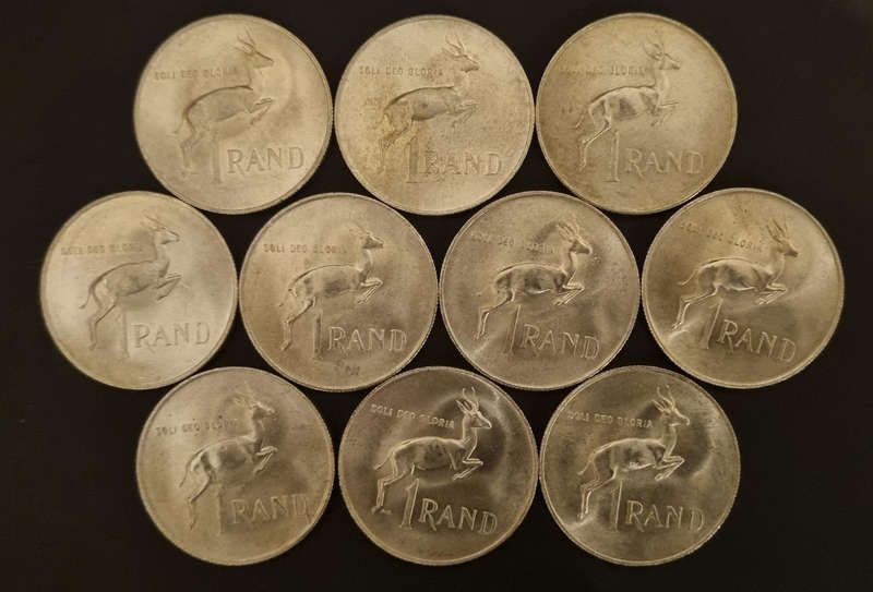 10 × 1966 Afrikaans R1 Coins
