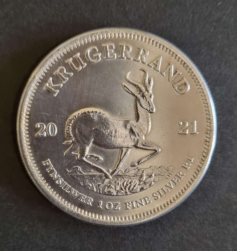 2021 South African 1oz Silver Krugerrand  Fine Silver