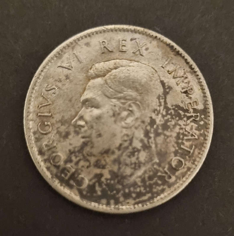  Hot Deal! Rare 1943 South Africa 2 Shillings Silver Coin  King George VI 