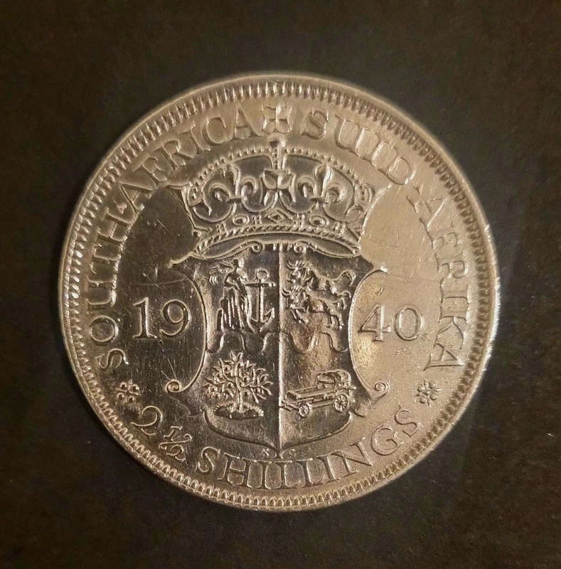 Rare 1940 South Africa 2½ Shillings  King George VI  Beautiful Shiny Mint Condition