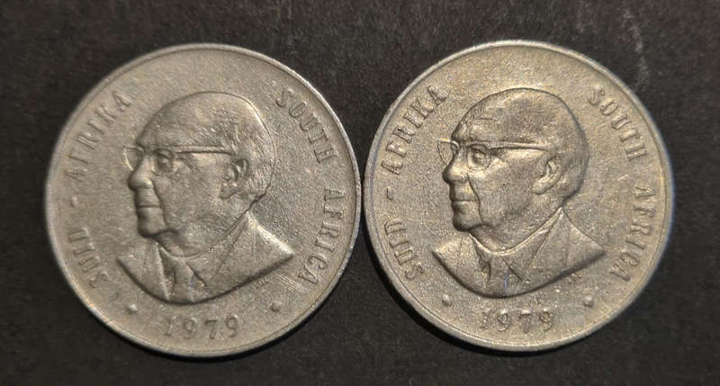 2 × 1979 R1 Coins - English and Afrikaans