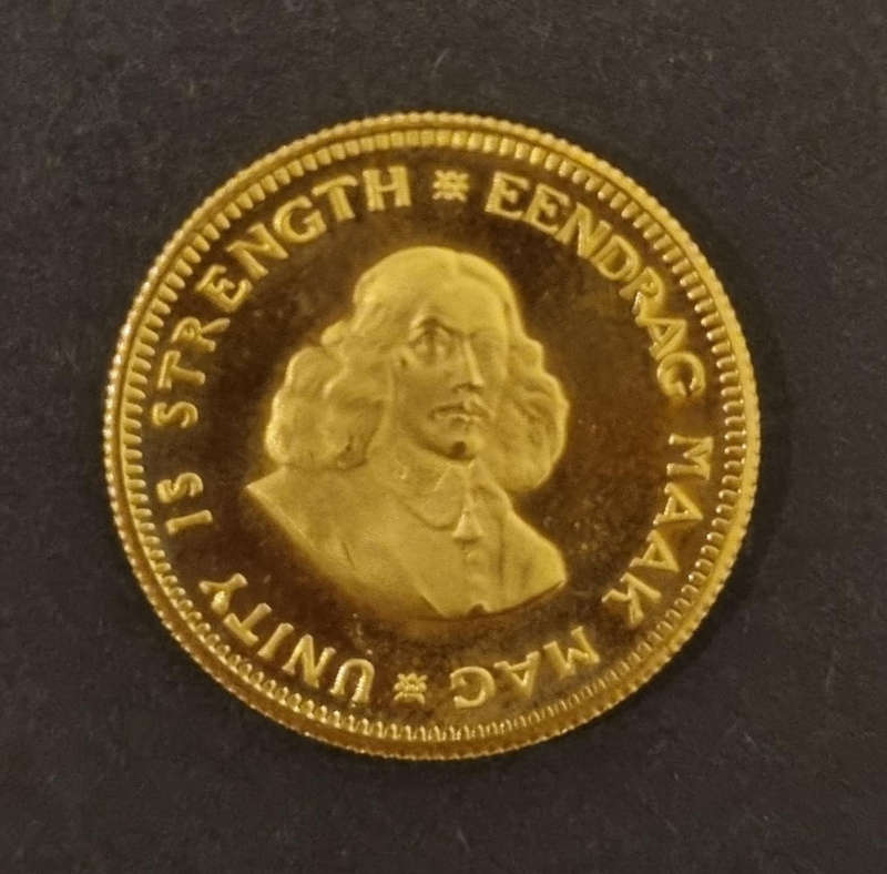 Rare 1975 South Africa 1 Rand Gold Coin  22K Solid Gold  Collectible Investment