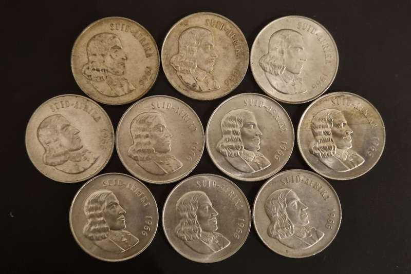 10 × 1966 Afrikaans R1 Coins