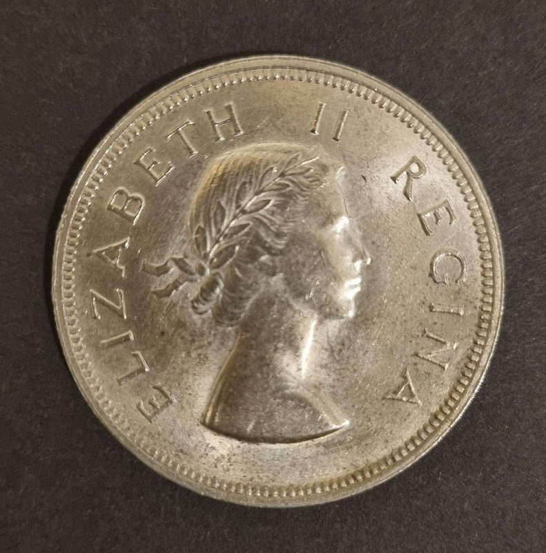 1955 South Africa 2½ Shillings Silver Coin  Queen Elizabeth II  Rare Collectible