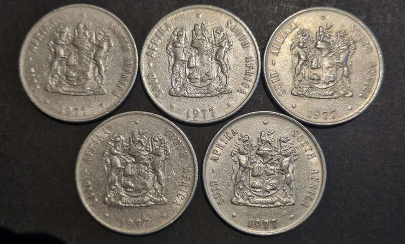 5 × 1977 R1 Coins