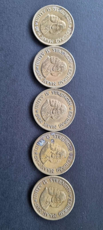 5 × 1961 One Cent Coins