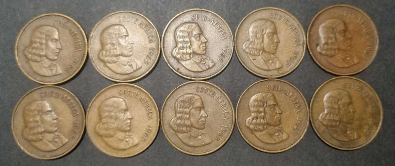 10 × 1965 2 Cent Coins