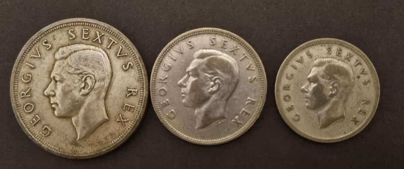 1952 SA George VI Silver Coins  Complete Set  Rare Tercentenary