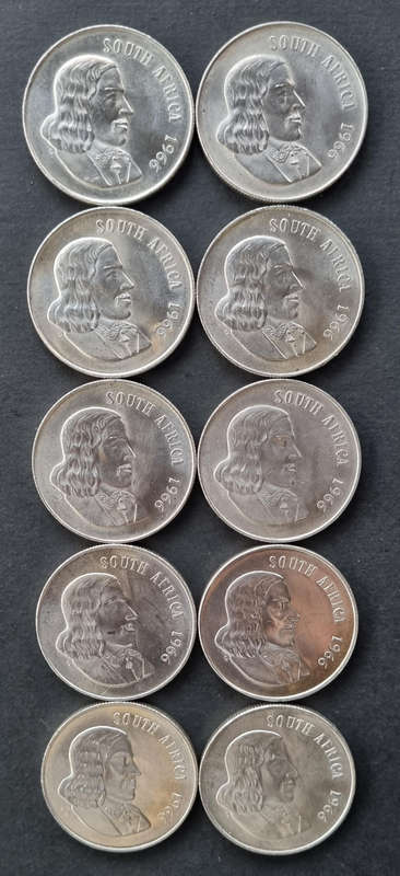 10 × 1966 R1 coins