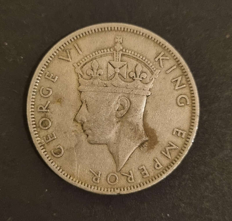 Rare 1947 Southern Rhodesia Half Crown  King George VI  Silver Coin