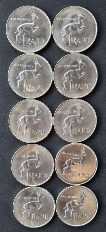 10 × 1966 R1 coins