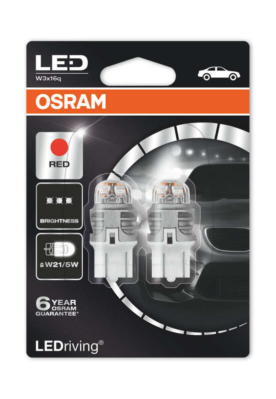 Osram LED W21W/5W W3X16Q RED