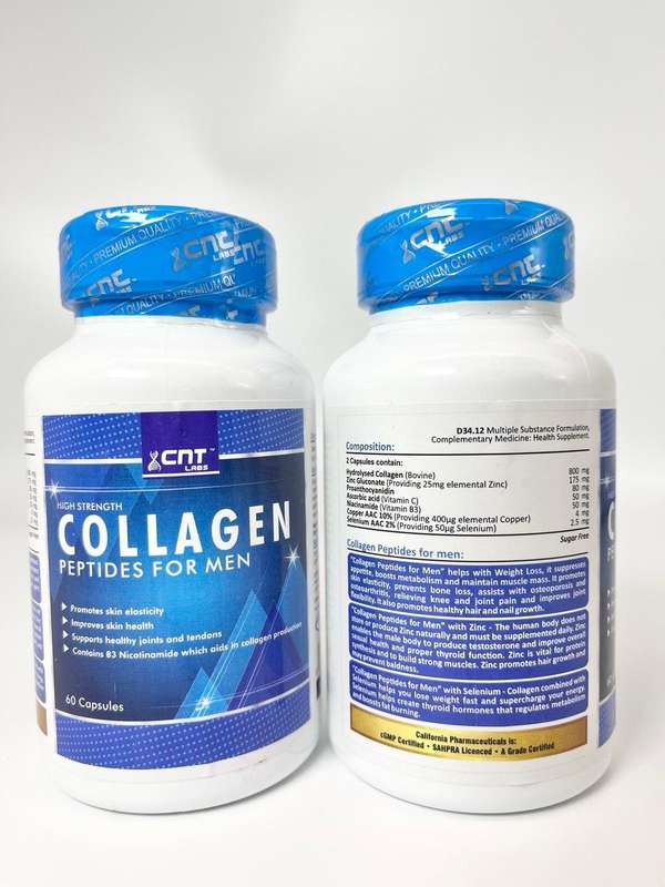 CNT Labs Collagen for Men Duo Pack  2 x 60 Capsules  High Strength Peptides for Skin, Hair, Joints