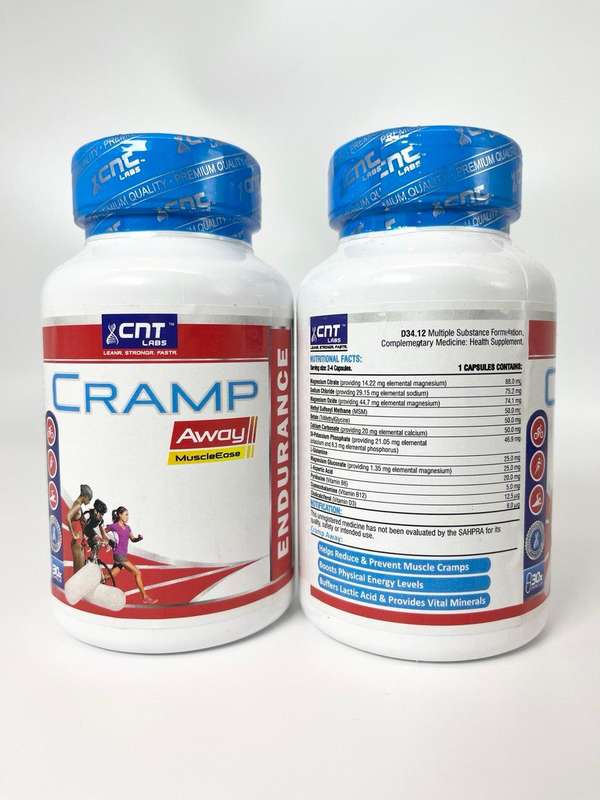 Cramp Away Capsules Duo Pack  2 x CNT Labs Muscle Cramps Relief  60 Capsules Total  Electrolyte +