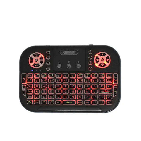 Andowl 7 Color LED Mini Wireless Keyboard with Touchpad (Q-K700C)