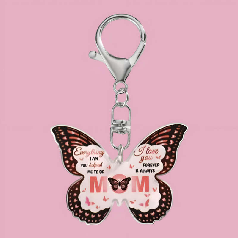 Mom Butterfly Key Chain