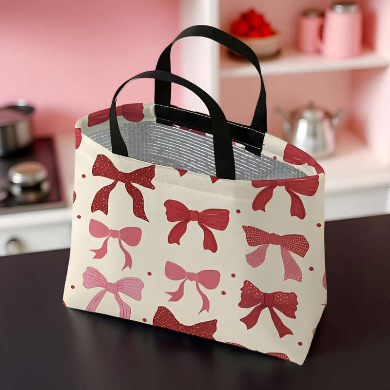 Red & Pink Bow Lunch Bag