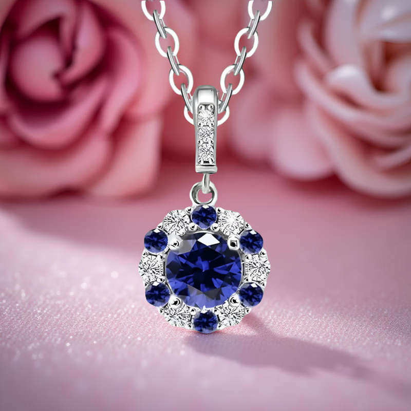 Blue Sterling Silver Necklace